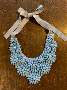 Thea hand embroidered necklace in Blue color