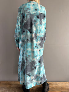 Ulla Dress in Blue-Green Tie-Dye Print