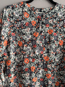 Ulla Dress in Floral Black / Red Summer Print