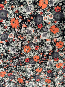 Ulla Dress in Floral Black / Red Summer Print
