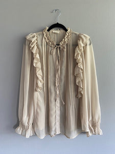 Rua Ruffle Top in Earth Color
