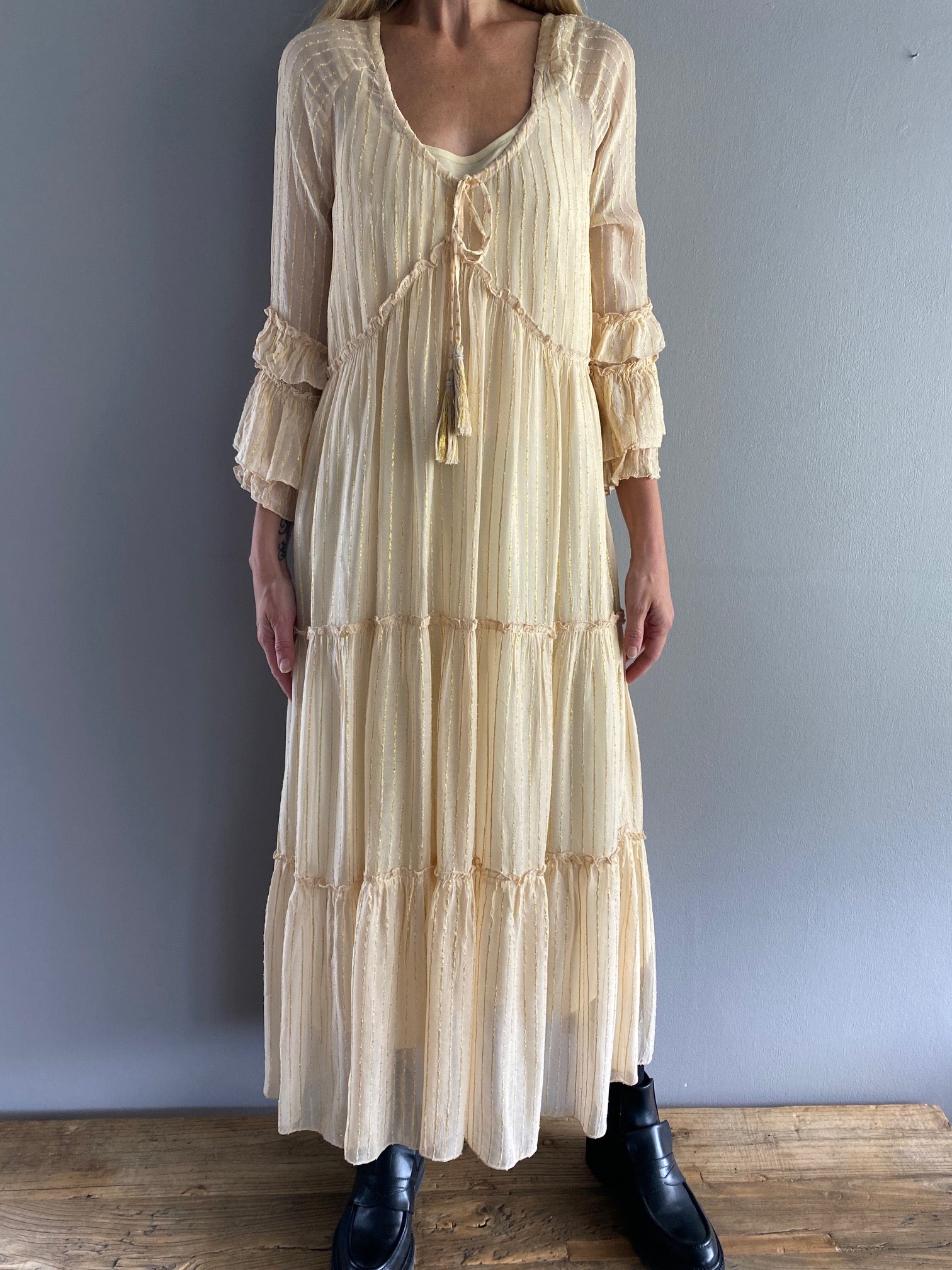 Rita Lurex Dress Gold Color