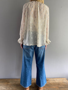 Tanya Lurex Top Sandshell Color