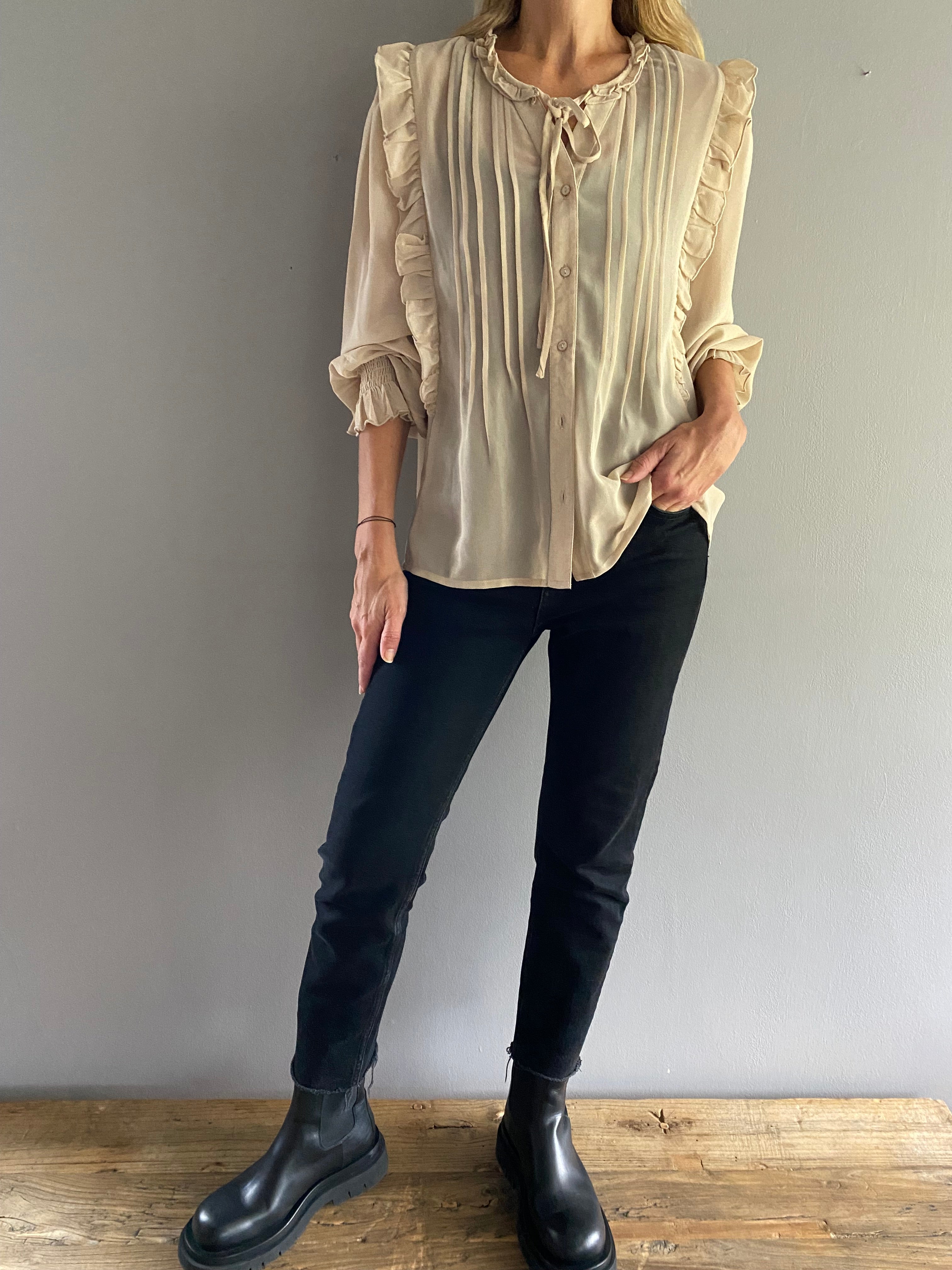 Rua Ruffle Top in Earth Color